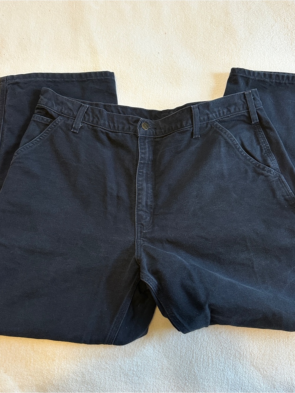Carhartt Men’s Navy Blue Duck Canvas Cargo Pants 40x30 Original Dungaree Fit